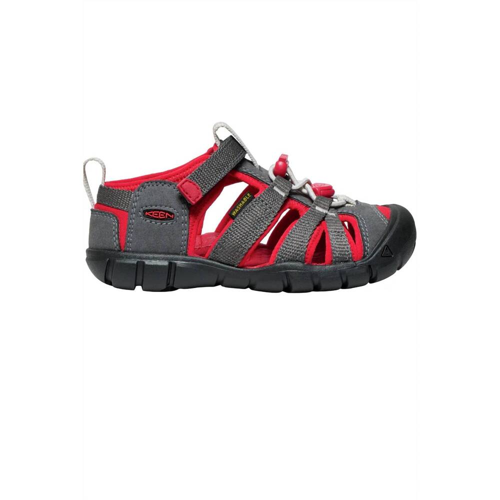NEW KEEN kid's seacamp ii cnx sandal in magnet/red carpet
